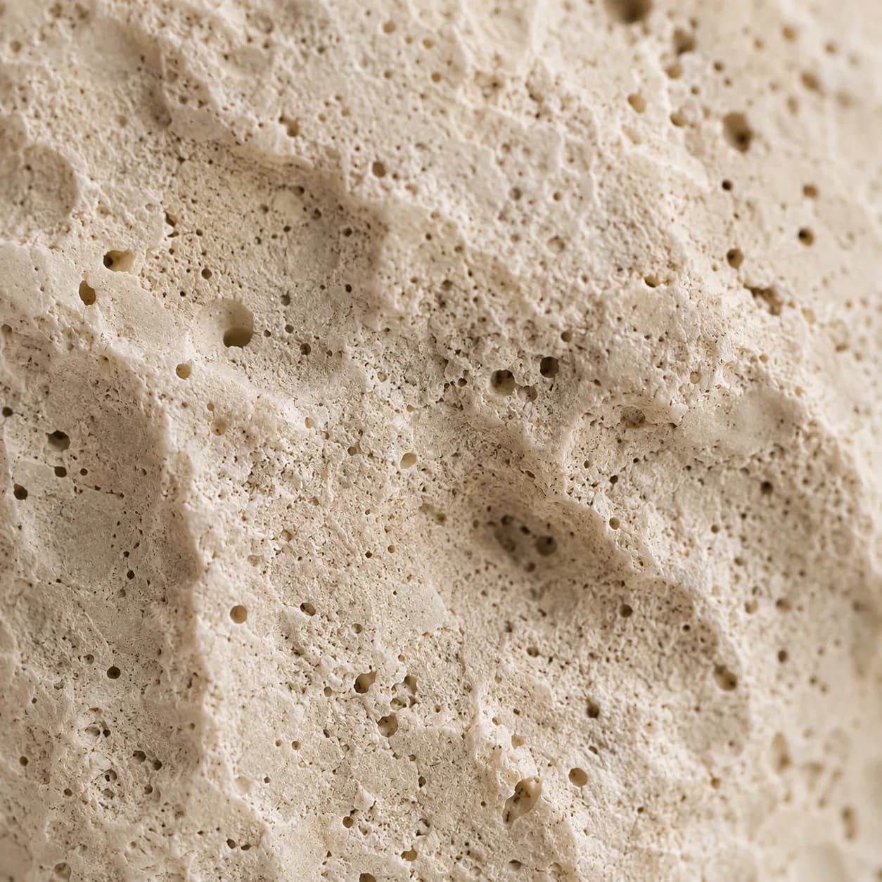 PORTALE, close view of the travertine body, pores and hollows